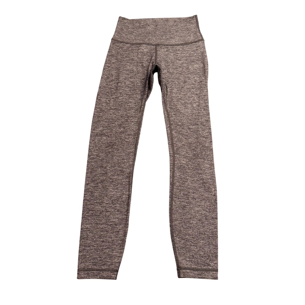 Lululemon Wunder Under High Rise Leggings Space Dye Heathered Grey Black 4 24in